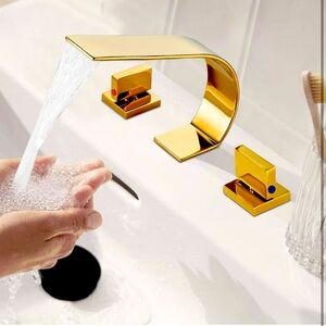 NIB ModernGold Waterfall Style Bathroom Faucet